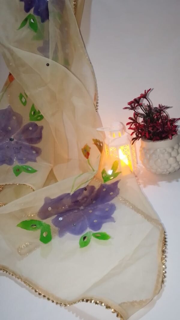 Elegant Tissue Handmade Dupatta – Traditional Festive Style